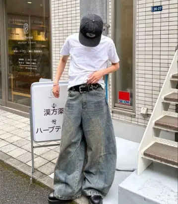 elev 디자인 와이드 데님