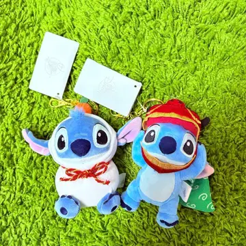 스티치 봉제 인형 키체인 사자춤 경단