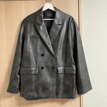 HARE 인조 가죽 테일러드 자켓