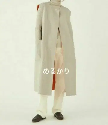 미사용 새상품 갤러리 바이 울 더블 페이스 노카라 리버서블 베스트