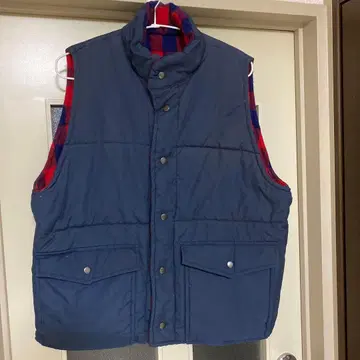 구제 의류 남녀 공용 네이비 퀼팅 베스트