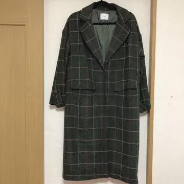 디스코트 아우터 코트 체크 그린
