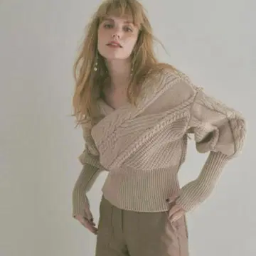 ETRE TOKYO 2WAY 케이블 니트 베이지