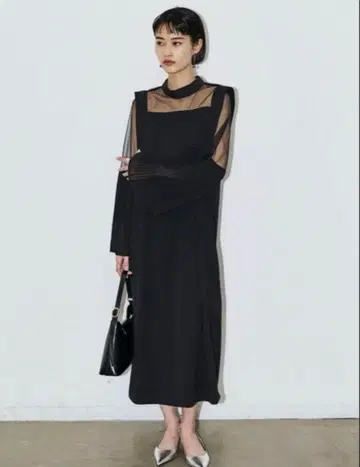 에이아이씨 플리츠 슬리브 원피스