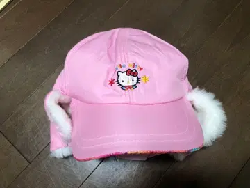 헬로키티 귀도리 달린 핑크 캡 모자 어린이용