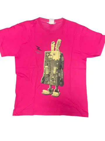 USAVICH 로봇 프린트 T셔츠 핑크
