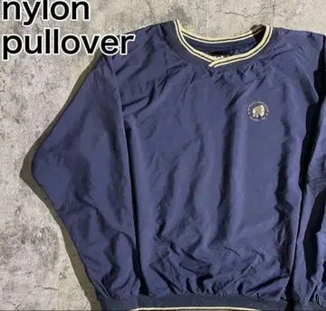 빈티지 자수 아메리카 원주민 나일론 풀오버 XL USA 제조