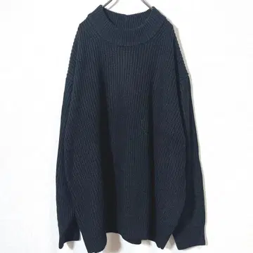 GU 지유 로우 게이지 하이넥 스웨터 남성용 블랙 3XL