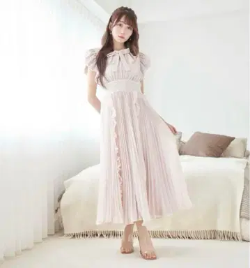 로제 뮤즈 rosemuse 쉬폰 플리츠 드레스