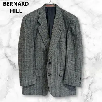 [새상품급] 버나드힐 체크 무늬 테일러드 자켓 울 혼방 L 그레이 계열
