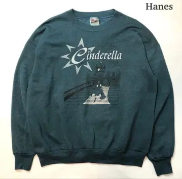 Hanes 헤인즈 맨투맨 그린 프린트 신데렐라 레트로 구제 의류