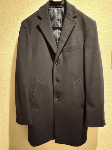 [ 새상품급 ] 캐시미어 혼방 네이비 체스터 코트