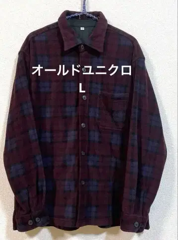 올드 유니클로 체크 셔츠 플리스 사이즈 L