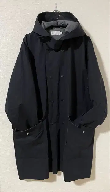 manual alphabet 후드 부착 롱 코트 마뉴얼 알파벳