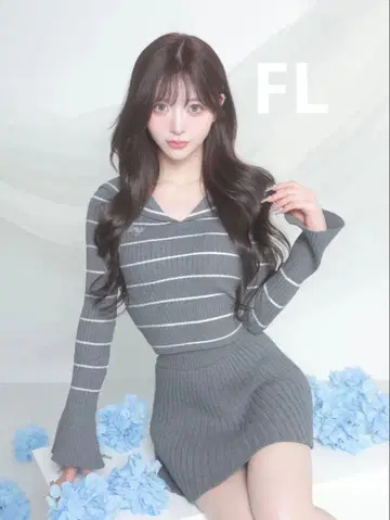 Darich 다리치 세일러 카라 니트탑 리브 니트 미니 스커트