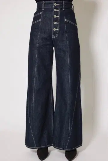 rienda 프론트 버튼 디자인 하이웨스트 데님