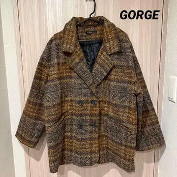 GORGE 체크 무늬 코트 아우터 간이 침대 새상품급 체스터 코트