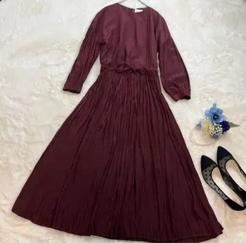 yuni 드레이프감 플리츠 보르도 원피스 bulle de savon