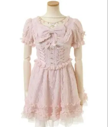 더블 레이스업 리본 원피스