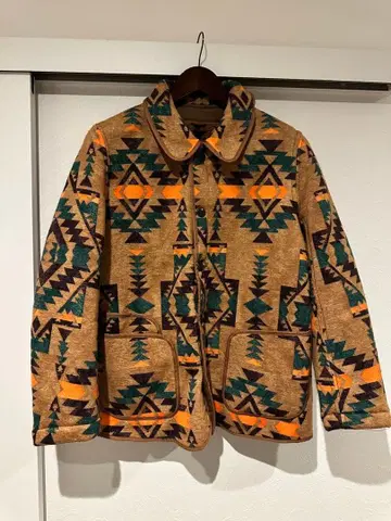 정가 32780엔 sugar cane 플리스 자켓 네이티브 무늬
