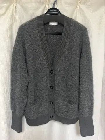 MACHATT 그레이 모헤어 니트 가디건