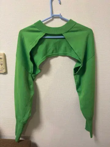 2way 코쿤 슬리브 숏 니트 그린