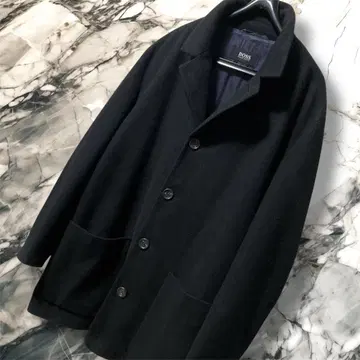 컨디션 최상 HUGO BOSS 휴고 보스 블랙 울 스텐카라 코트