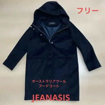 JEANASIS 지나시스 호주 울 후드 코트 네이비