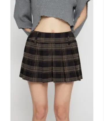 LAGUA GEM 체크 플리츠 2피스 스커트