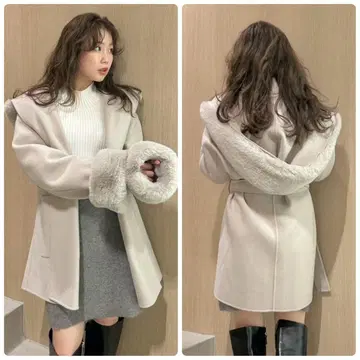 완판 색상 신상 새상품 FRAY I.D 퍼 리버 미들 코트