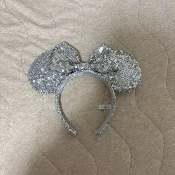 디즈니 머리띠 실버 스팽글