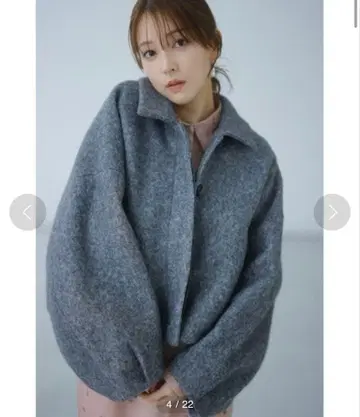 SNIDEL 코쿤 미들 자켓 그레이