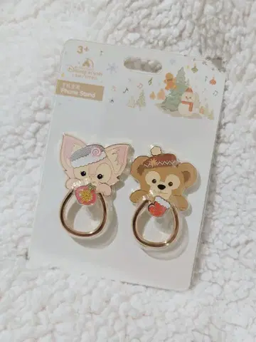 상하이 디즈니 한정판 더피 리나벨 스마트폰 링 스탠드 2세트