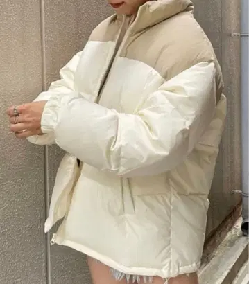 쥬에티 jouetie 다운 자켓 화이트 투톤