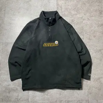 00s 리복 NFL 스틸러스 자수 로고 하프 지퍼 플리스