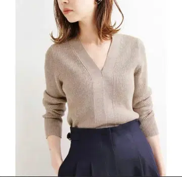 IENA 이에나 3x3 리브 V넥 풀오버