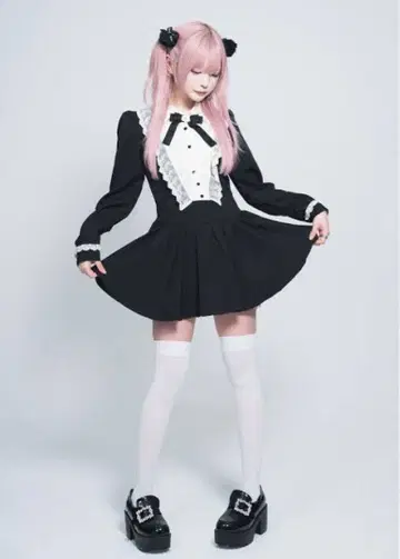 Hauls 레이스 프릴 원피스 하우스 더스트