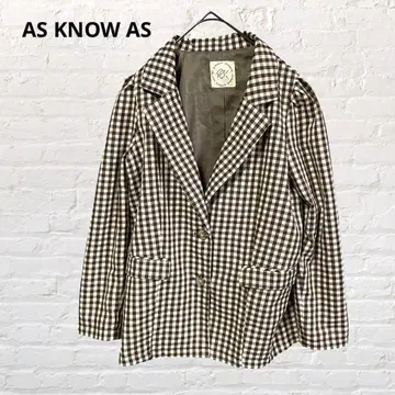 7670 아즈노우아즈 테일러드 자켓 깅엄 체크 겉옷 오피스