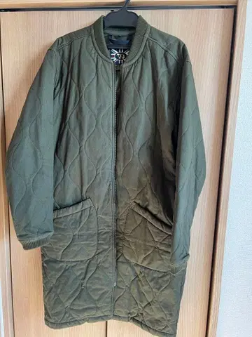 라벤햄 간톤 퀼팅 자켓 노카라 롱 38 M