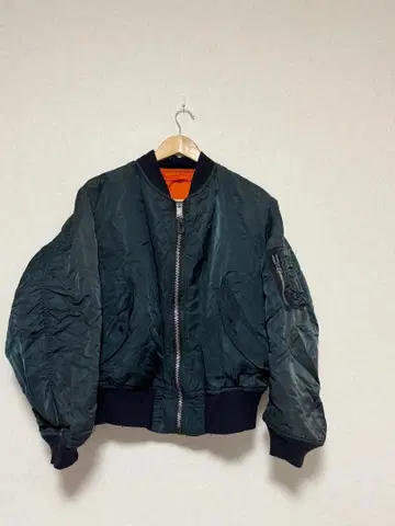 90s 알파 MA-1 플라이트 자켓 블랙 짧은 기장 미군 미국제