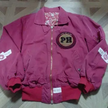 핑크하우스 PH 와펜 빨간색 점퍼