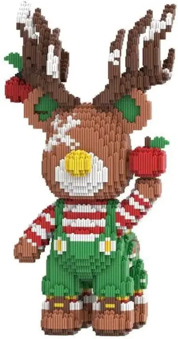 곰 빌딩 블록 크리스마스 한정판 생일 어린이 블록 루돌프