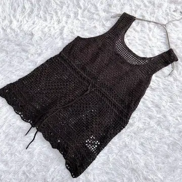 언타이틀(2) 슬리브리스 크로셰 뜨개질 상의