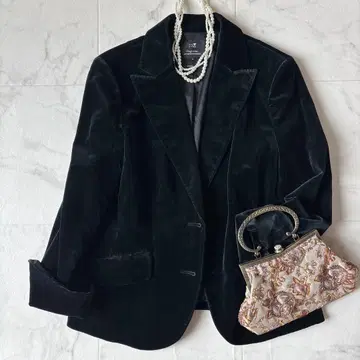 23구 L 빅 사이즈 48 벨로아 포멀 자켓 블랙