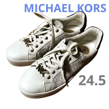 MICHAEL KORS 스니커즈 MK 로고 골드 금장 장식 화이트