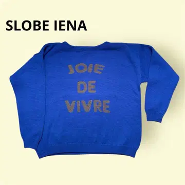 SLOBE IENA 니트 스웨터 로고 파랑