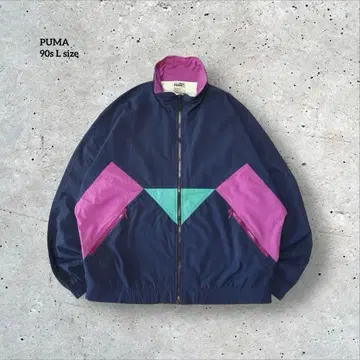 90s 구제 의류 푸마 puma 나일론 자켓 컬러 블록 L