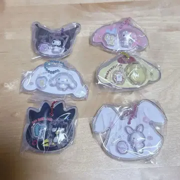 산리오 캐릭터즈 패키지 참 키링 6개 세트