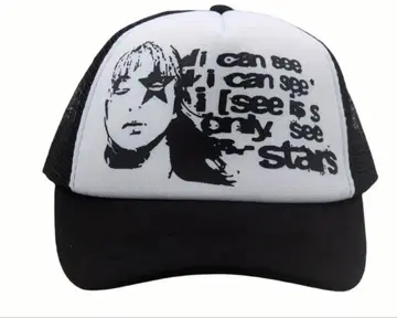 그래픽 프린트 트래커 캡 y2k