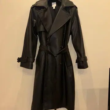 가죽풍 트렌치코트 체스터 코트